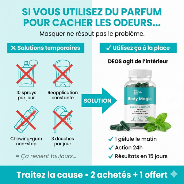 BodyMagic - Les capsules de chlorophylle éliminent les odeurs corporelles